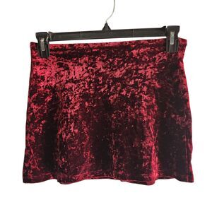 Vintage 90s Morbid Threads Red Velvet Mini Skirt, Size S